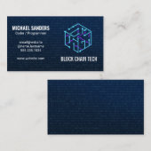 Blokketen Tech Logo | Binaire code Visitekaartje (Voorkant / Achterkant)