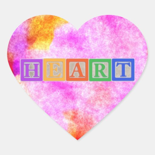 Blokletters Hart Sticker (Voorkant)