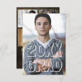 Blokletters Leder 3x5 - Aankondiging Afstuderen (Voorkant / Achterkant)