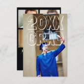 Blokletters wit - 3x5 Afstuderen aankondiging (Voorkant / Achterkant)