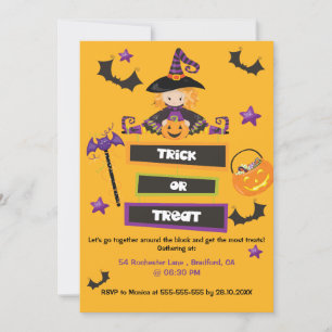 Blokpartij Halloween Trick or treat Kaart