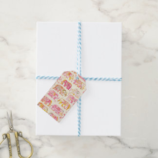 Blokprint Olifant Cadeautag – Boho Ambachtelijke U Cadeaulabel