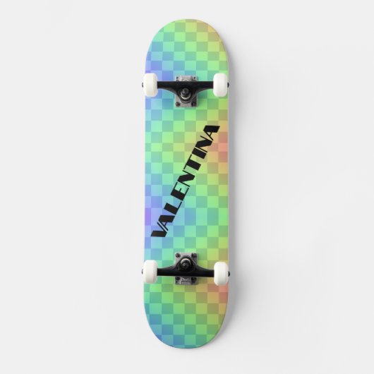 Bloktypografie Kleurrijke Rainbow Aangepaste naam Skateboard (Voorkant)