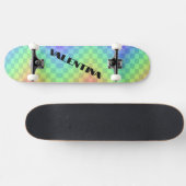Bloktypografie Kleurrijke Rainbow Aangepaste naam Skateboard (Horizontaal)