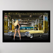 blond, arme, affiche de cadillac (Devant)