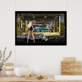 blond, arme, affiche de cadillac (Cuisine)
