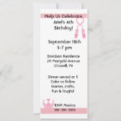 Blond Ballerina Aangepaste Verjaardag Uitnodiging (Achterkant)