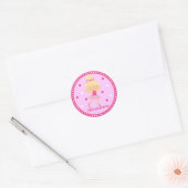 Blond Ballerina Meisje Sticker (roze) (Envelop)