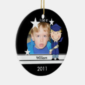 Blond Boy Afstuderen Gepersonaliseerd Photo Keepom Keramisch Ornament (Rechts)