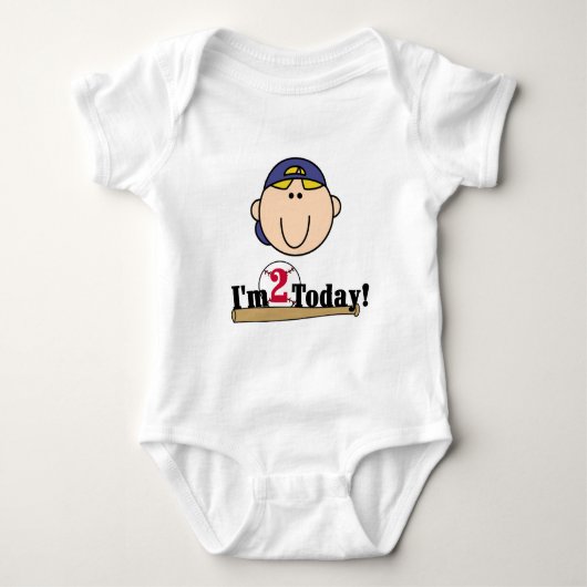 Blond Boy Baseball 2nd Birthday Tshirts (Devant)