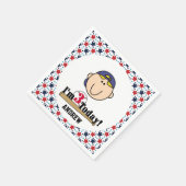 Blond Boy Baseball 3rd Birthday Paper Napkins Servetten (Hoek)