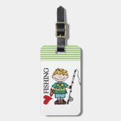 Blond Boy I Love Vist Bagagelabel (Voorkant verticaal)