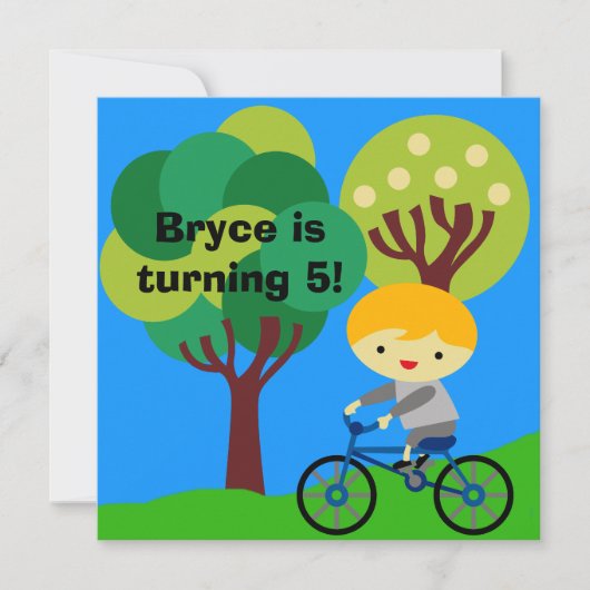 Blond Boy op uitnodiging van Bicycle Birthday (Voorkant)