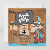 Blond Boy Pirate Ship Custom Birthday Invitation (Devant)