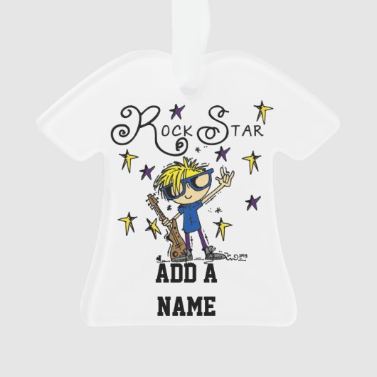 Blond Boy Rock Star Ornament (voorkant)