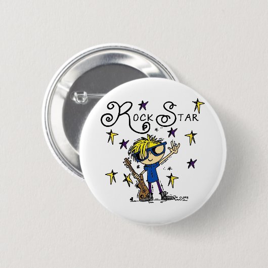 Blond Boy Rock Star Ronde Button 5,7 Cm (Voorkant /achterkant)
