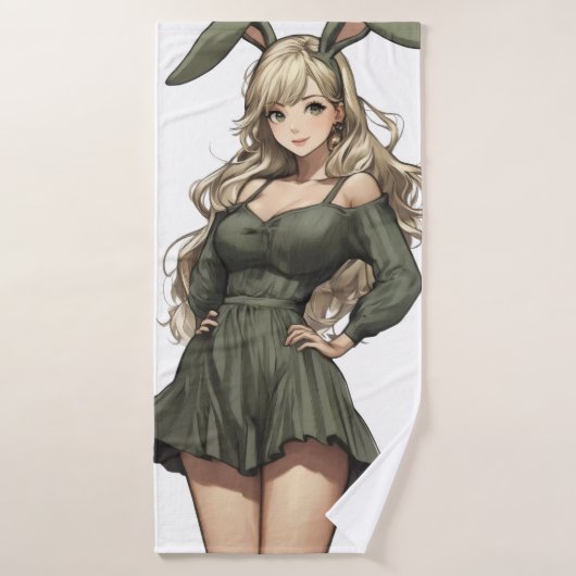 Blond Bunny Girl Anime (Serviette de bain)