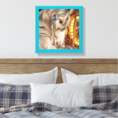 blond carrousel paard een mooi gezicht canvas afdruk (Insitu (Slaapkamer))