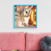 blond carrousel paard een mooi gezicht canvas afdruk (Insitu (Woonkamer))