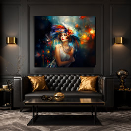 Blond Dame Roaring 20s Canvas Afdruk