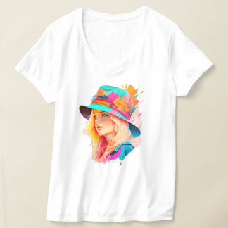 Blond dragen van een groot pet t-shirt