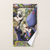 Blond Fairy Bloemen Paarse Bad Handdoek (Handdoek)