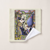 Blond Fairy Bloemen Paarse Bad Handdoek (Wasdoekje)