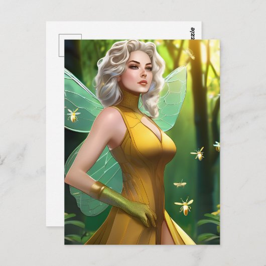 Blond Fairy Briefkaart (Voorkant / Achterkant)