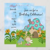 Blond Fairy Princess et Garden Invitation d'annive (Devant / Derrière)