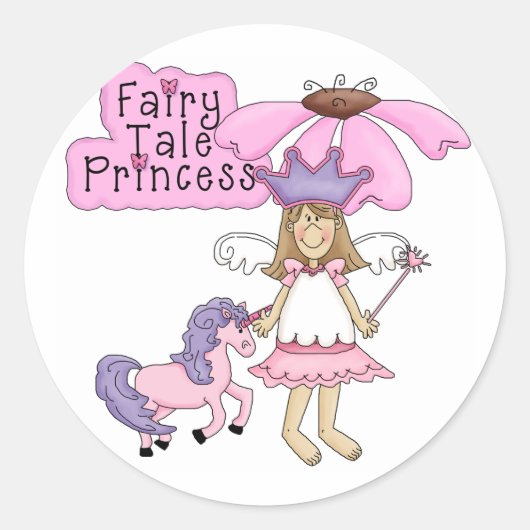 Blond Fairy Tale Princess Ronde Sticker (Voorkant)