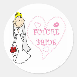 Blond Future Bride T-shirts en geschenken Ronde Sticker