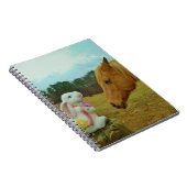 Blond geel paard en paashaas notitieboek (Rechterzijde)