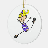Blond Girl Gymnast Keramisch Ornament (Links)