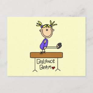 Blond Girl Gymnast op Beam Tshirts en Gifts Briefkaart