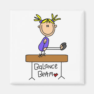 Blond Girl Gymnast op Beam Tshirts en Gifts Magneet
