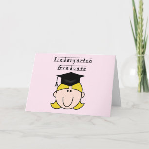 Blond Girl Kindergarten Afstuderen Kaart