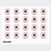 Blond Girl Kindergarten Afstuderen Ronde Sticker (Vel)