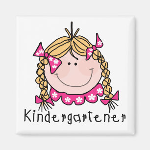 Blond Girl Kindergartner Tshirts en Gifts Magneet