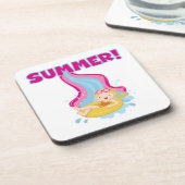 Blond Girl Summer Bier Onderzetter (Linkerzijde)