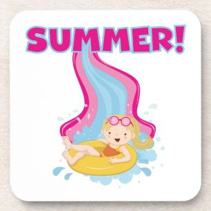 Blond Girl Summer Bier Onderzetter