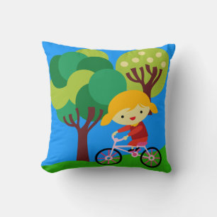 Blond Girl sur Coussin à vélo