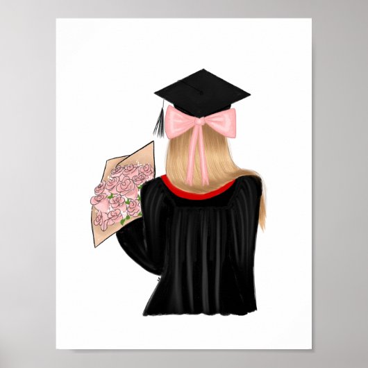 Blond Haar Coquette Afstuderen Art Print (Voorkant)