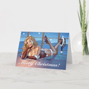 Blond Haar, de Blauwe Eyed Illustratie van de Feestdagen Kaart