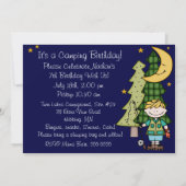 Blond Hair Boy Camping Anniversaire 5x7 Invitation (Dos)