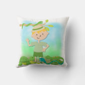 Blond Hair Boy sur Safari Coussin (Verso)