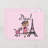 Blond Hair Diva Briefkaart (Voorkant / Achterkant)