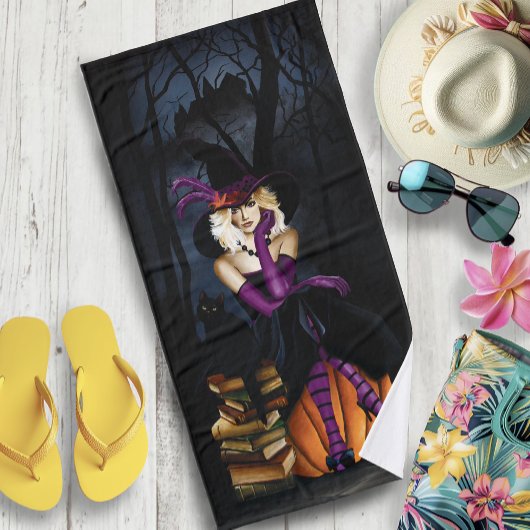 Blond Heks Pompoen Paarse Badhanddoek