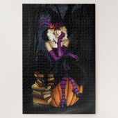 Blond Heks Pompoen Paarse Legpuzzel (Verticaal)