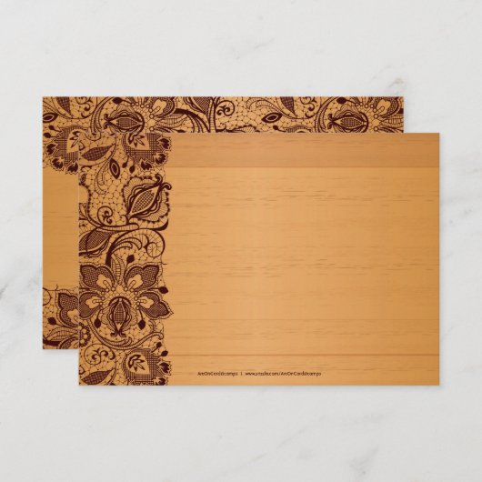 Blond hout en bruine lepel - Hartelijk dank Bedankkaart (Voorkant / Achterkant)