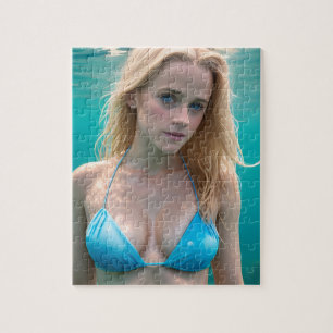 Blond in een Bikini-onderwaterfoto Legpuzzel